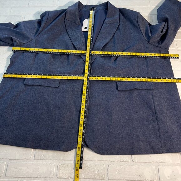 Universal Standard Blazer Jacket Womens 3XL 34 36 Percy Denim Look Stretch New - Picture 2 of 16